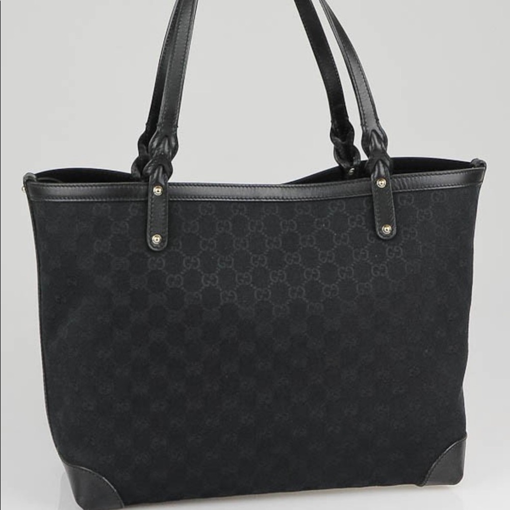 Gucci Black GG Canvas Craft Tote Bag